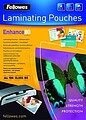 Fellowes Pack de 100 Envelopes Autoadesivos para Plastificar Brilho A4 - 80 Micras - Alta Qualidade - Transparente