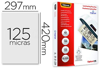 Fellowes Pack de 100 Envelopes para Plastificar Brillo A3 - ...