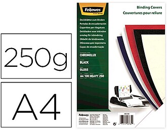 Fellowes Pack de 100 Folhas de Capa Cartão Brilho Chromolux...