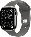 Apple Watch Series 11 (GPS + Cellular) - 46 mm - titânio natural - relógio inteligente Com banda de desporto - fluoroelastómero - cinzento pedra - tamanho da banda: M/L - 64 GB - LTE, Wi-Fi 4, UWB, Bluetooth - 5G - 43.1 g MFCX4QL/A