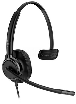 Auricular HP Poly Mission 415 Monoaural com Microfone - Almofada Polipele Acolchoada - Controles no Cabo C01B2AA