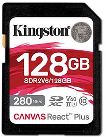 SDR2V6/128GB : SD Kingston Canvas React Plus V6 128GB SDXC U...