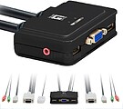 Comutador KVM Leven One KVM - 0223 VGA USB para 2 CPUs