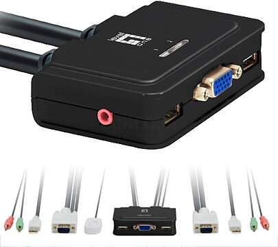 KVM-0223 Comutador KVM Leven One KVM - 0223 VGA USB para 2 CPUs
