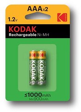Blister PILHAS Kodak recarregáveis ni-mh AAA LR3 1000 mAh - blister 2 PILHAS