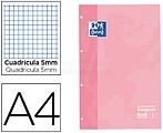 Recarga Cor Oxford Din A4 80 Folhas 90 Grs Quadricula 5 MM 4 Furos Cor Rosa Doce 400041236