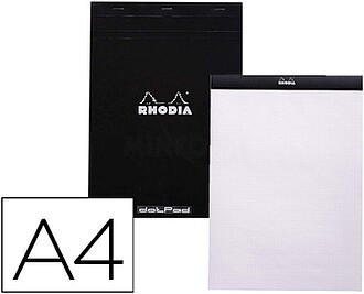BLOCO DE NOTAS RHODIA BLACK DOT PAD DIN A4 80 FOLHAS 80 G/M2...
