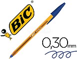 Bic Cristal Original Fine Esferográfica - Ponta Redonda de 0,8mm - Traço de 0,30mm - Tinta à Base de Óleo - Translúcido - Azul 872730