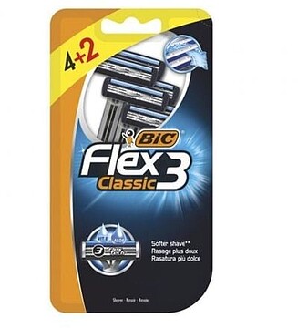 889699 : Navalha de Barbear Bic Flex3 Clássica/ 6 unid