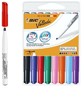 Bic Velleda 1741 Pack de 8 Marcadores para Pizarra - Ponta M...