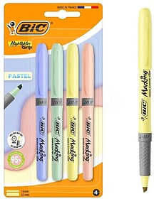 Bic Highlighter Grip Pack com 4 Marcadores Fluorescentes Pas...