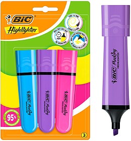 Bic Marking Highlighter Pack Plano de 3 Marcadores Fluoresce...