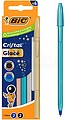 Bic Cristal Glace Pack com 4 Canetas de Esferográfica - Corpo Opaco em Cores Metalizadas Mate - Ponta Redonda de 1mm - Traço 0.4mm - Tinta à Base de Óleo - Cor da Tinta Azul e Preto 303177