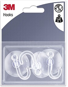 3M Pack de 3 Ganchos de Ventosa - Suporta até 1kg - Cor Tra...