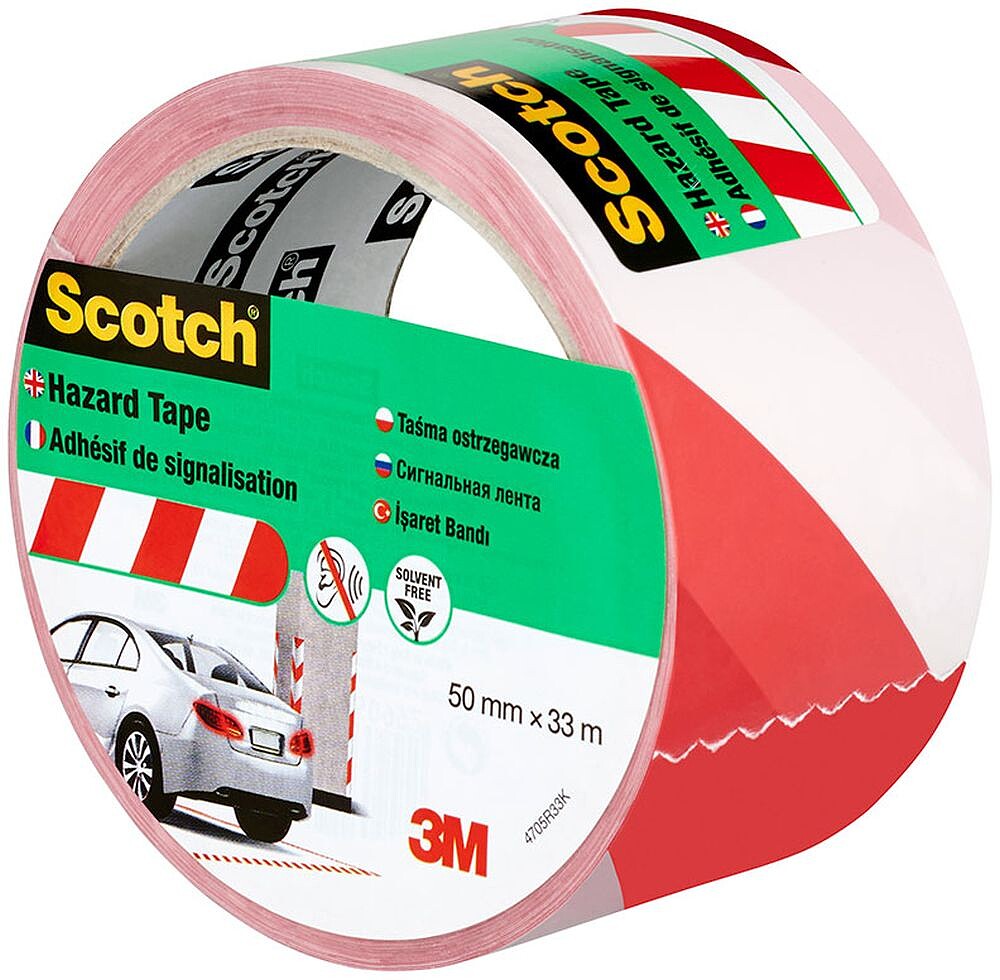 Cinta Adesiva de Marcação Scotch - 50mm x 33m - Cor Branco/Vermelho SC7100181226