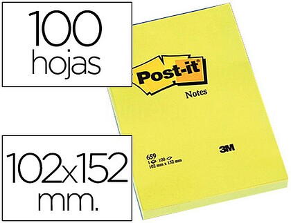 FT510010612 : 6 x Bloco notas aderentes post-it 102x152 mm liso com 100 fls Bloco notas aderentes post-it 102x152 mm liso com 100 fls