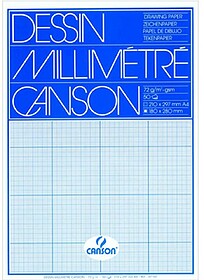 Papel Milimetrico 90gr A4 Canson 50 Folhas Papel Milimetrico...