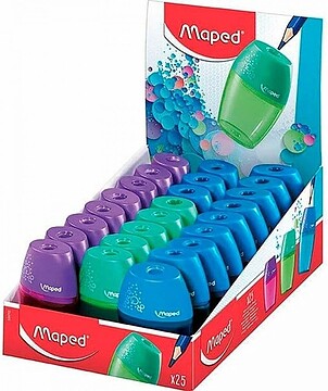 Agitador Maped para Afiar Lápis com 1 Furos e Depósito de Grande Capacidade - Forma Ergonómica - Cores Sortidas MP534753
