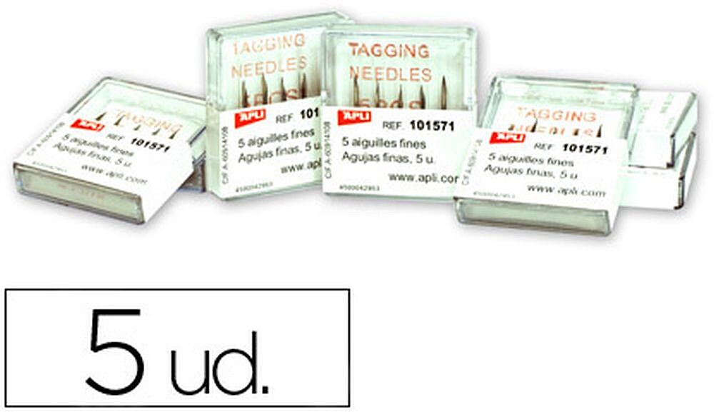 Pacote de 5 Agulhas de Reposição para Etiquetadoras de Tecido - Compatíveis com Pistola de Tecido Modelo 101545 - Compatíveis com Carretos Modelos 154110 e 154112