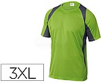 T-Shirt Deltaplus Poliester Manga Curta Colarinho Redondo Tratamento Secagem Rapida Cor Verde-Cinza Tamanho XXXL BALIVG-3X