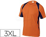 T-Shirt Deltaplus Poliester Manga Curta Colarinho Redondo Tratamento Secagem Rapida Cor Laranja-Marinho Tamanho XXXL BALIOM-3X