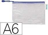 Bolsa Multiusos Tarifold PVC Din A6 Abertura Superior com Fecho Porta Esferografica e Correia Azul Pack de 8 Unidades 509061