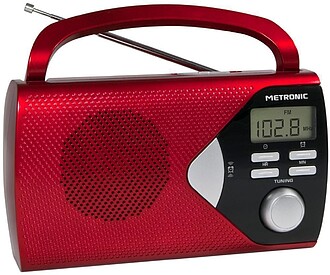 Rádio Portátil Metronic AM/FM com Função Alarme - Pilhas...