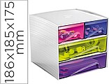 Modulo de Armazenamento Cep Mycube 2 Gavetas Pequenas e 2 Gavetas Grandes Poliestireno Multicor 18,6X15,5X23 CM 1032110811