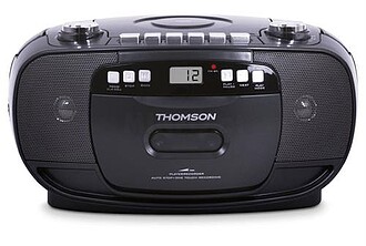 Rádio CD Thomson RK200CD com Gravador de Cassete - Cor Pret...