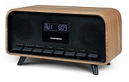 Alto-falante Thomson RT850BT Retro Bluetooth - Rádio Relógio Despertador - Potência musical 30W - Cor Madeira/Preto