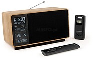 Thomson Altifalante Bluetooth com Estação Meteorológica e Rádio FM - Potência Musical 50W - Ecrã Retroiluminado - Sonda Exterior Sem Fios - Cor Madeira e Preto WS202TBK