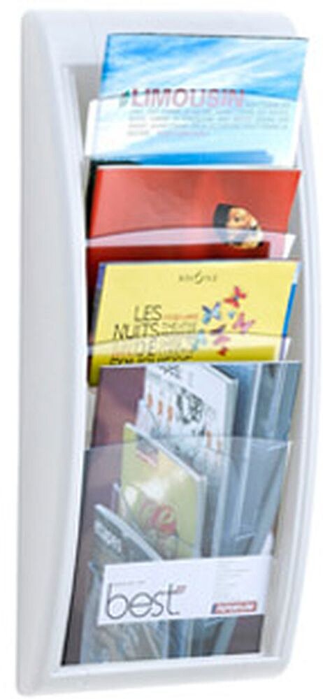 Expositor Mural Fast-Paperflow Din A4 Branco 4 Compartimentos 650X290X95 MM 4061.13