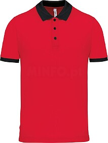 PA489 Polo piqué Performance de homem tam: XL cor: Red/ Bla...