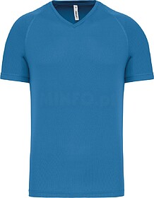 PA476 T-shirt de desporto de homem com decote V de manga cur...