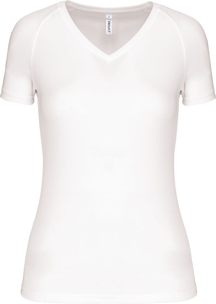 T-shirt de desporto de senhora com decote V de manga curta PA477