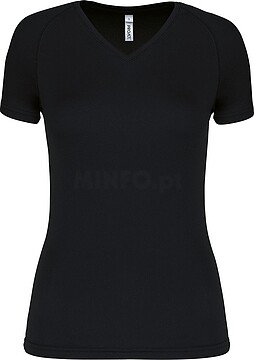 T-shirt de desporto de senhora com decote V de manga curta PA477