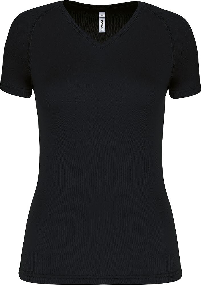 T-shirt de desporto de senhora com decote V de manga curta PA477