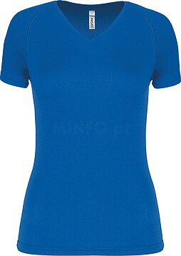 T-shirt de desporto de senhora com decote V de manga curta PA477