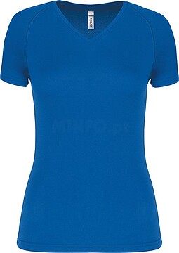 T-shirt de desporto de senhora com decote V de manga curta PA477