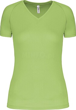 T-shirt de desporto de senhora com decote V de manga curta PA477