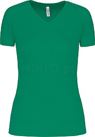 PA477 T-shirt de desporto de senhora com decote V de manga c...