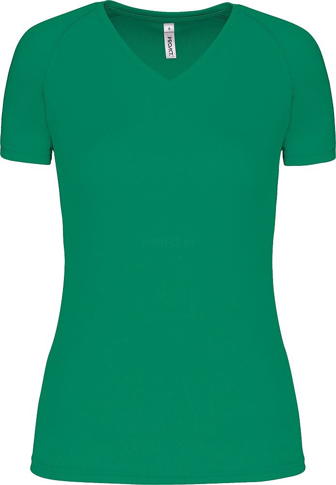 T-shirt de desporto de senhora com decote V de manga curta PA477
