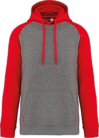 PA369 Sweatshirt com capuz bicolor de adulto tam: XXL cor: G...