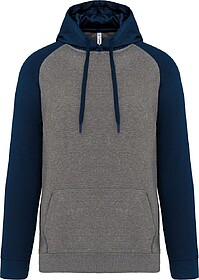 PA369 Sweatshirt com capuz bicolor de adulto tam: 3XL cor: G...