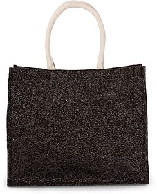 KI0219C Saco de praia em juta tam: One Size cor: Black/ Silv...