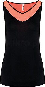 PA4031 Top de padel bicolor de senhora tam: S cor: Black/ Co...