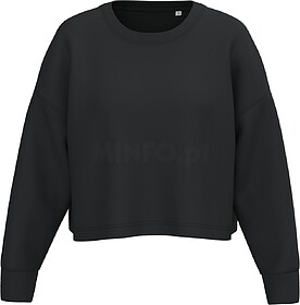 PA395 Sweatshirt “crop” com decote redondo de senhora ta...