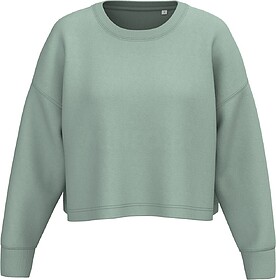 PA395 Sweatshirt “crop” com decote redondo de senhora ta...