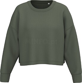 PA395 Sweatshirt “crop” com decote redondo de senhora ta...