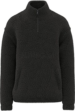 Sweatshirt 1/2 fecho com ombros descaídos em sherpa unissexo SP403